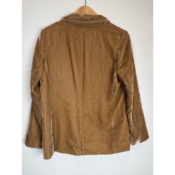 Banana Republic Velvet Blazer Business One Button Preppy Jacket Women’s 8P Gold - Picture 4 of 8
